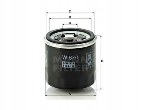 Filtr oleju MANN-FILTER W 67/1