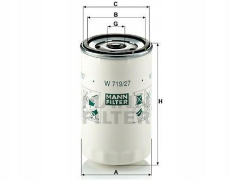 Filtr oleju MANN-FILTER W 719/27