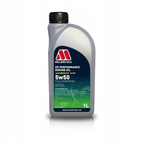 OLEJ SILNIKOWY SYNTETYCZNY MILLERS EE PERFORMANCE 5W50 ESTRY NANO 1L