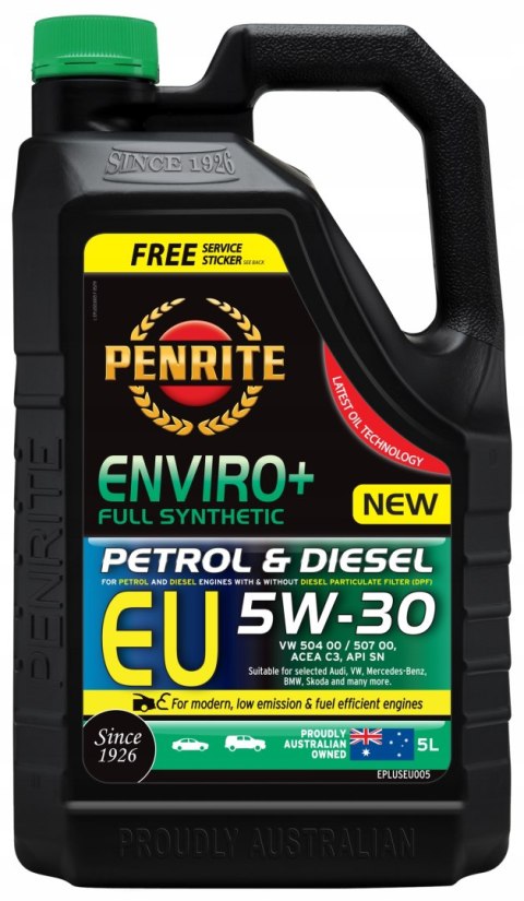 Olej syntetyczny Penrite Enviro+ EU 5w30 5L Olej syntetyczny Penrite Enviro+ EU 5w30 5L