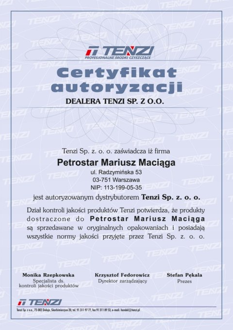 Tenzi Detailer Opona Plastik - mleczko do opon Tenzi Detailer Opona Plastik - mleczko do opon
