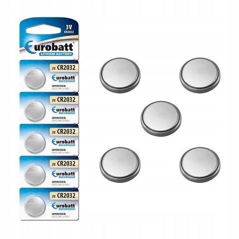 5x BATERIA CR2032 LITOWA 3V alkaliczna 2032 ZEGARKA BUDZIKA KLUCZYKA PILOTA