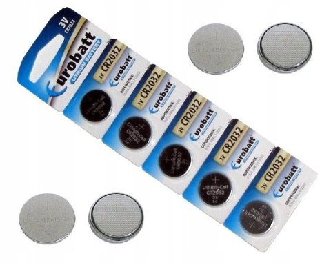 5x BATERIA CR2032 LITOWA 3V alkaliczna 2032 ZEGARKA BUDZIKA KLUCZYKA PILOTA