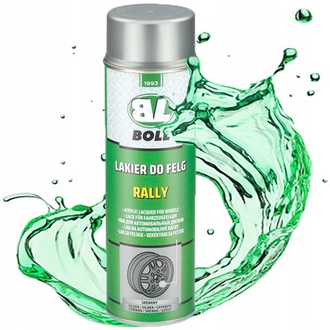 LAKIER DO FELG SAMOCHODOWYCH I INNYCH CHRONI ZABEZPIECZA SREBRNY BOLL SPRAY