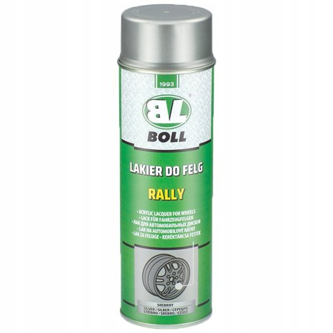 LAKIER DO FELG SAMOCHODOWYCH I INNYCH CHRONI ZABEZPIECZA SREBRNY BOLL SPRAY