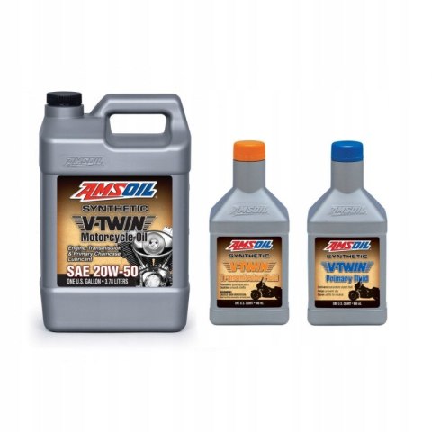 OLEJ ZESTAW HARLEY AMSOIL 20W50 SILNIK MCV + SKRZYNIA MVT + SPRZĘGŁO MVP