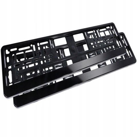 RAMKI RAMKA POD TABLICE REJESTRACYJNA REJESTRACYJNE CZARNE POŁYSK 2 SZTUKI