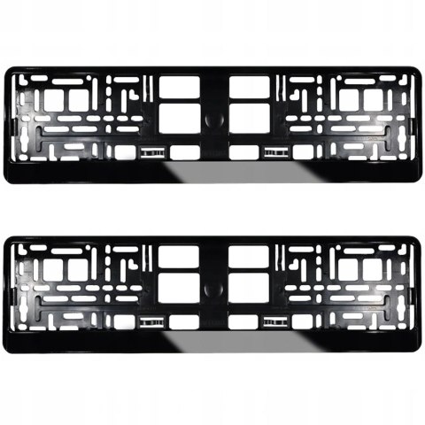 RAMKI RAMKA POD TABLICE REJESTRACYJNA REJESTRACYJNE CZARNE POŁYSK 2 SZTUKI