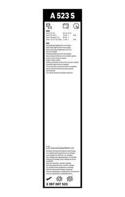 WYCIERACZKI SAMOCHODOWE PRZÓD KPL BOSCH AEROTWIN BMW F10 F11 F07 A523S