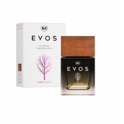ZAPACH SAMOCHODOWY PERFUMY DO SAMOCHODU STYLOWY FLAKON K2 EVOS UNICORN
