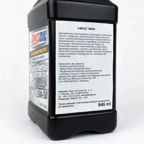 AMSOIL 5w50 Signature Series AMR 8,514L MUSTANG